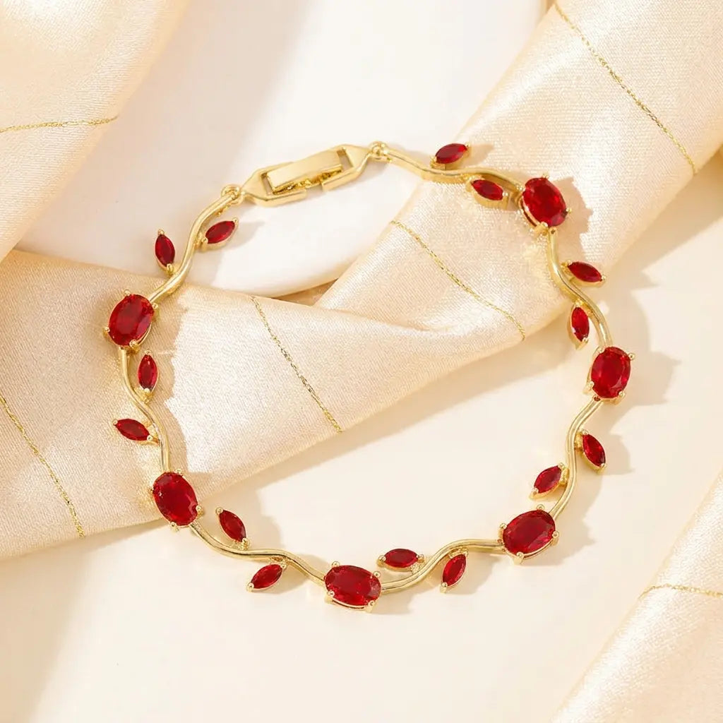 Tulip Harmony — Rubis — Dorée — flat lay